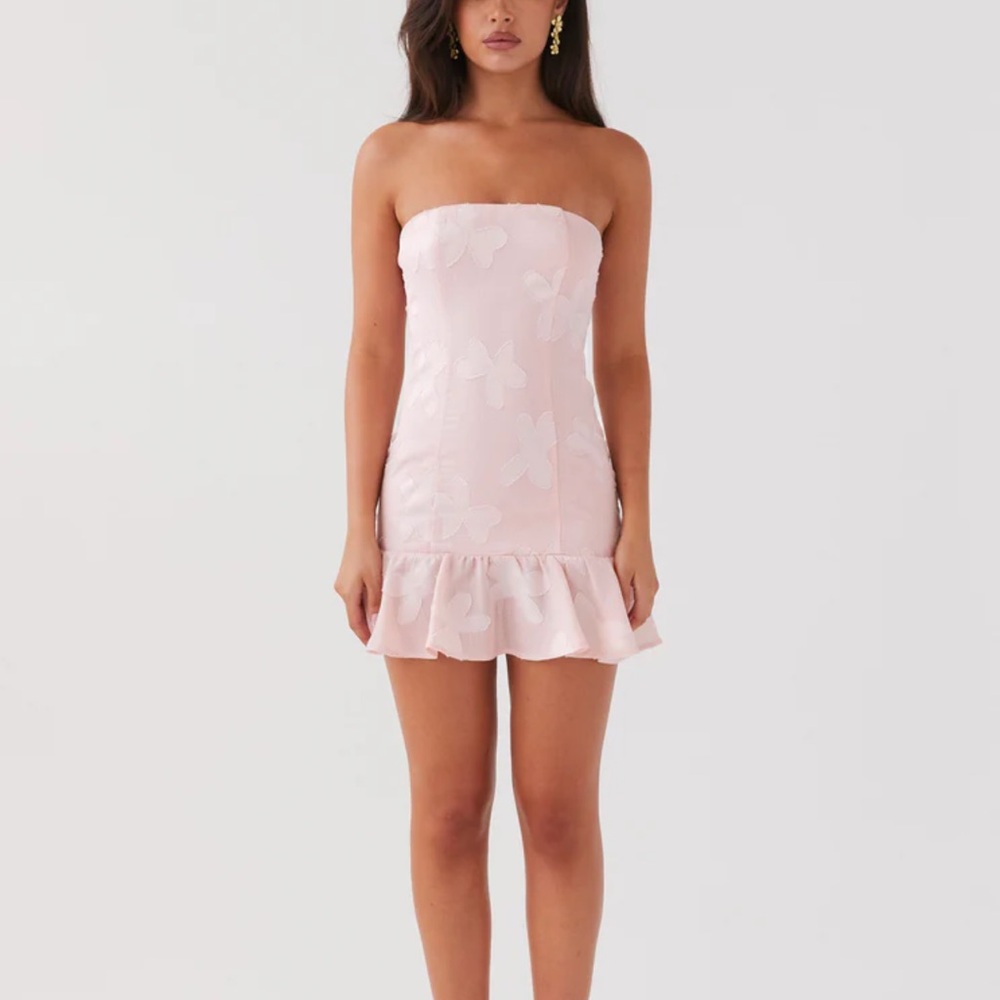 Pepper mayo pink strapless dress